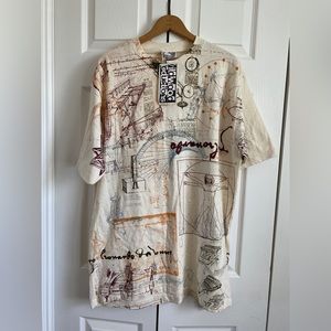 Vintage 90s Leonardo Da Vinci Roma Art T Shirt